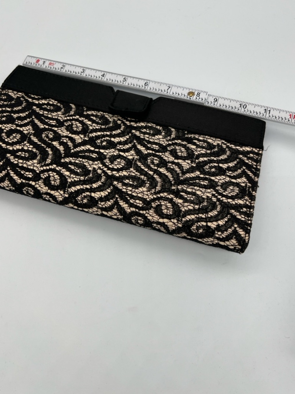 Black Lace Overlay Clutch Bag - Elegant Evening Handbag - Picture 6 of 6